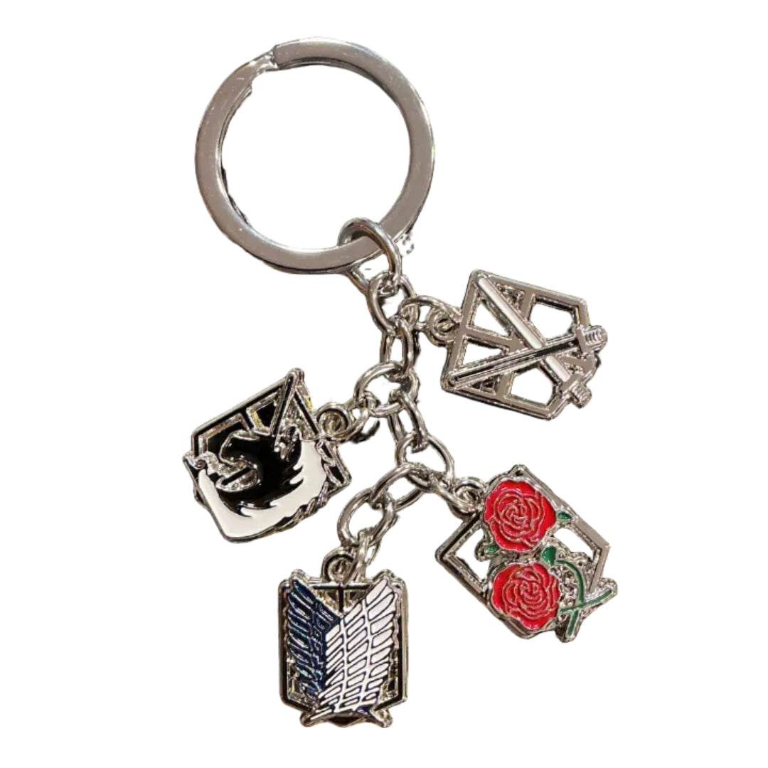 Attack on Titan 4 Walls Keychain (Metal)