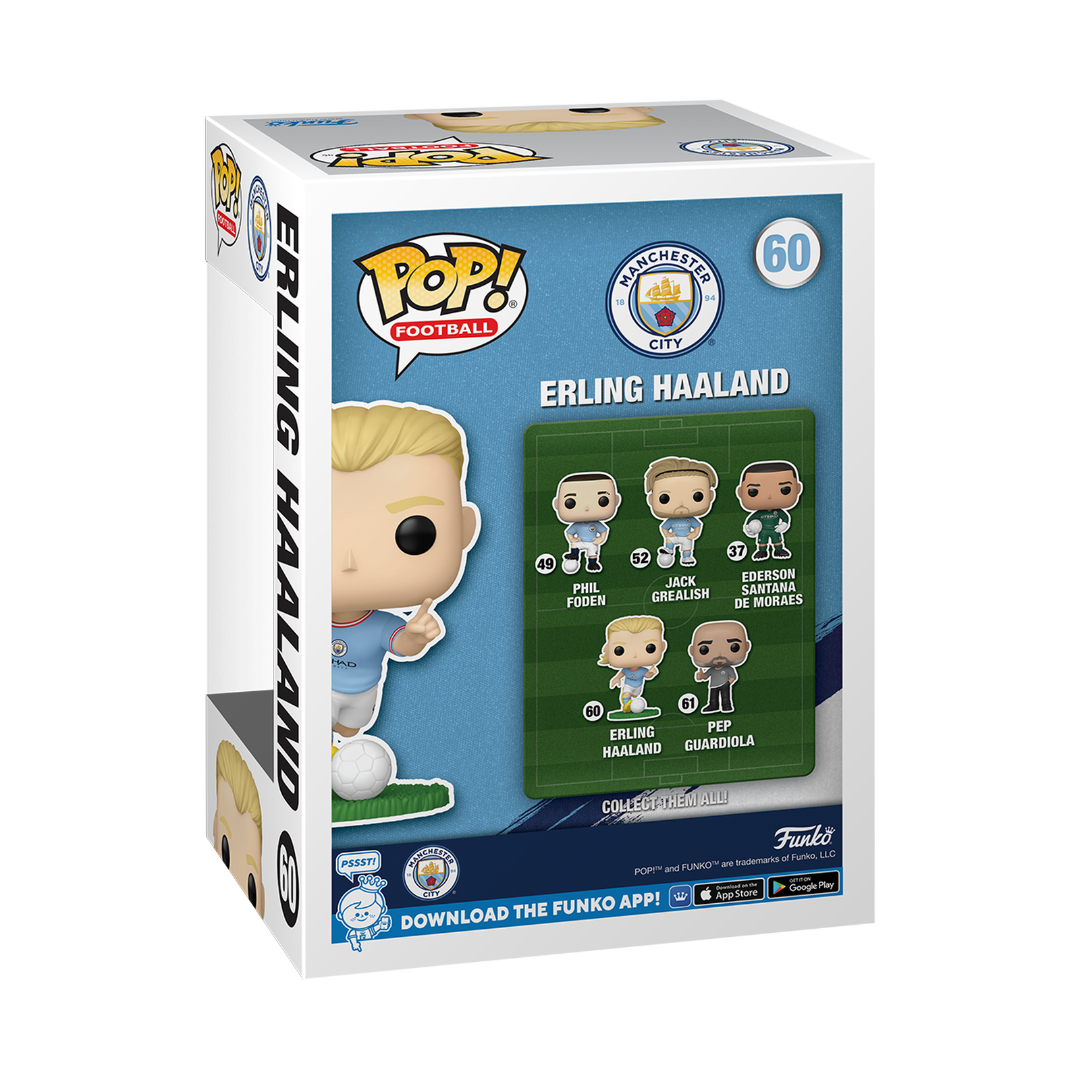Funko Pop! Football packaging featuring Erling Haaland with Manchester City logo