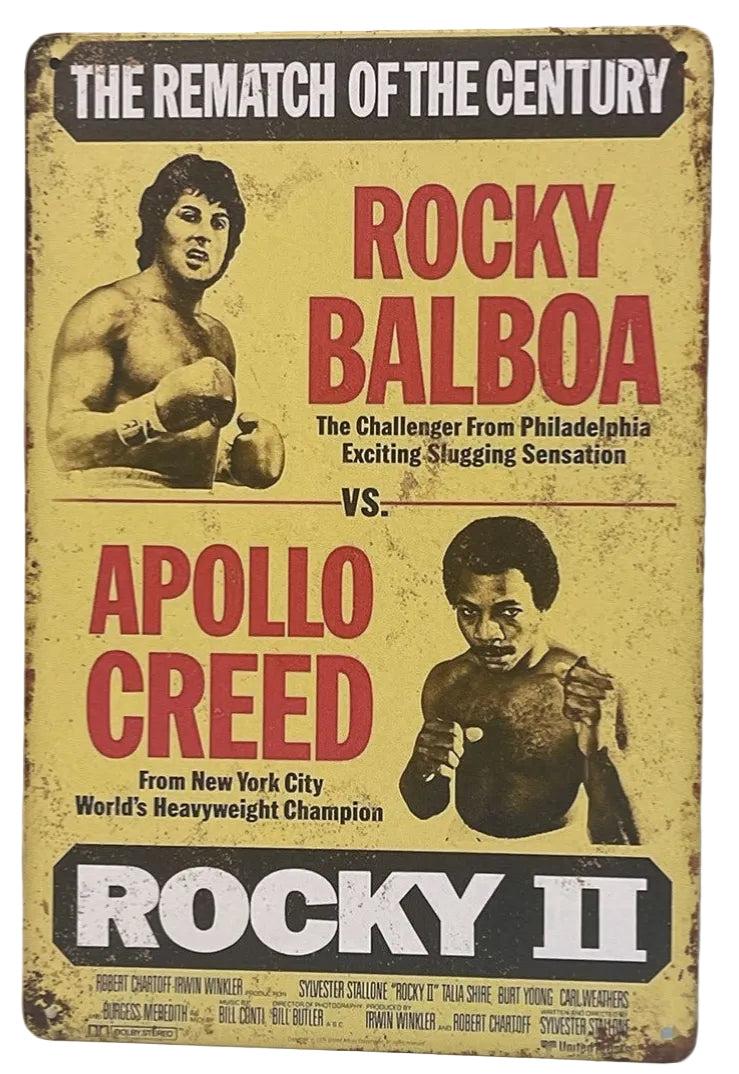 Rocky 2 Rematch of the Century Tin Poster (20x30cm)
