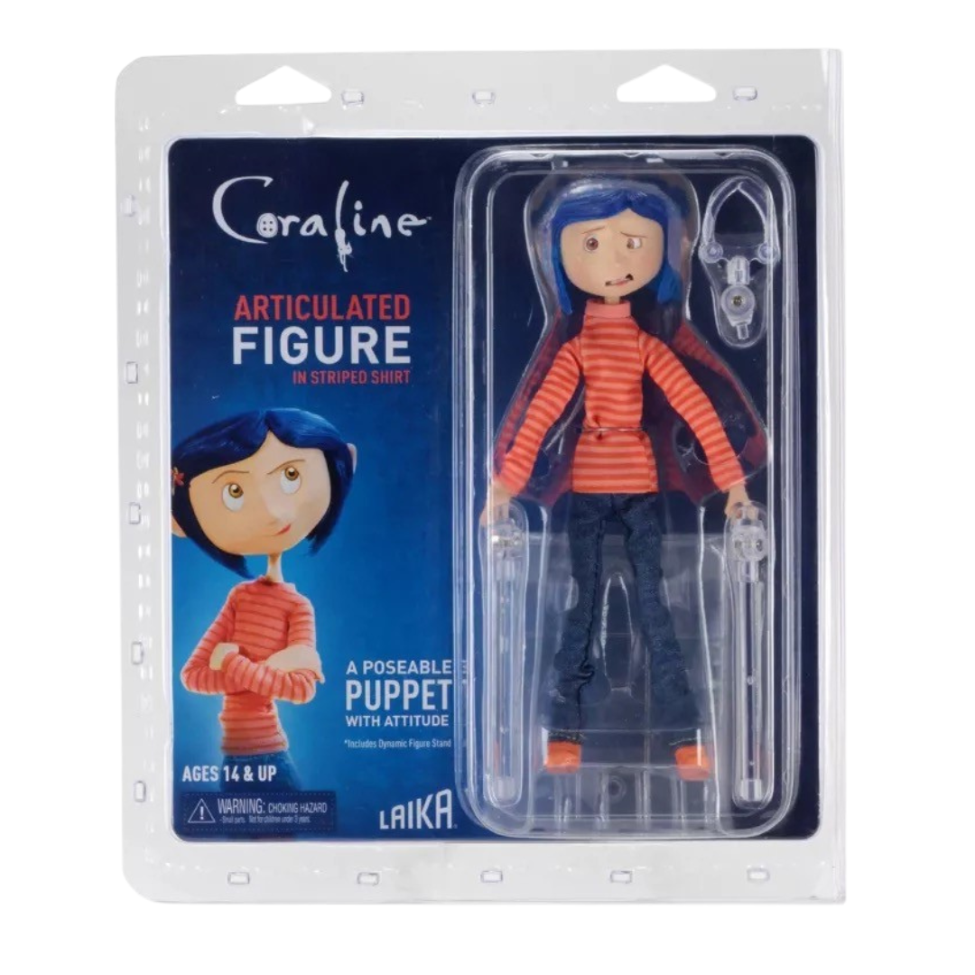 NECA - Coraline – Articulated Figure – Coraline in Striped Shirt and Jeans