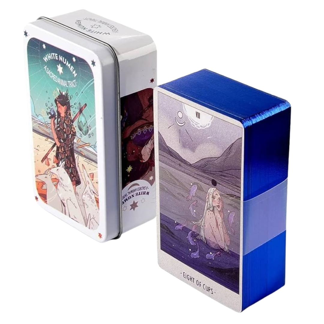 White Numen Asacred Animal Tarot Cards (Metal Box)