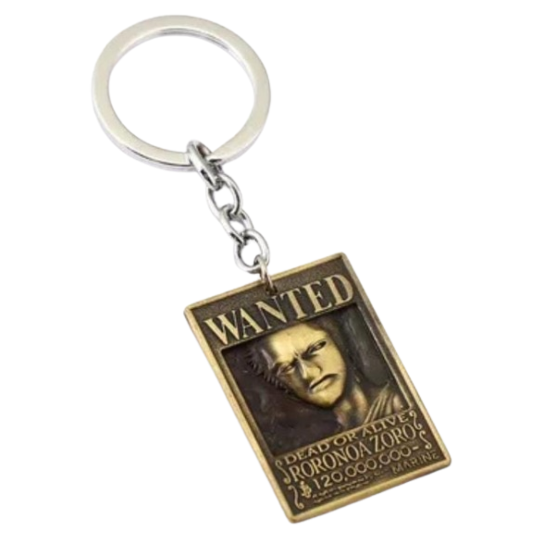 Wanted Zoro Golden Keychain (Metal)