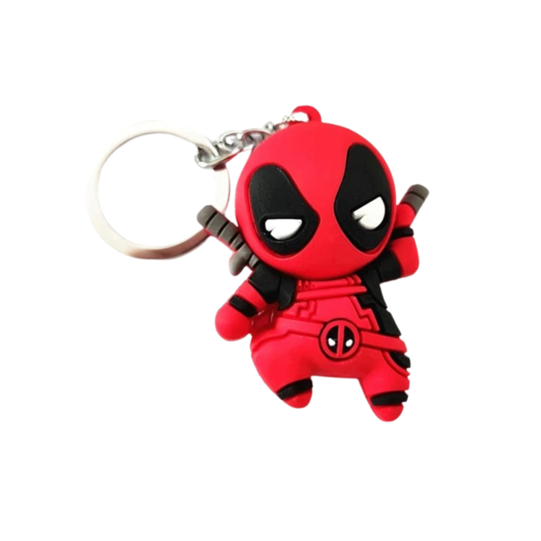 Red Deadpool Keychain (Rubber)
