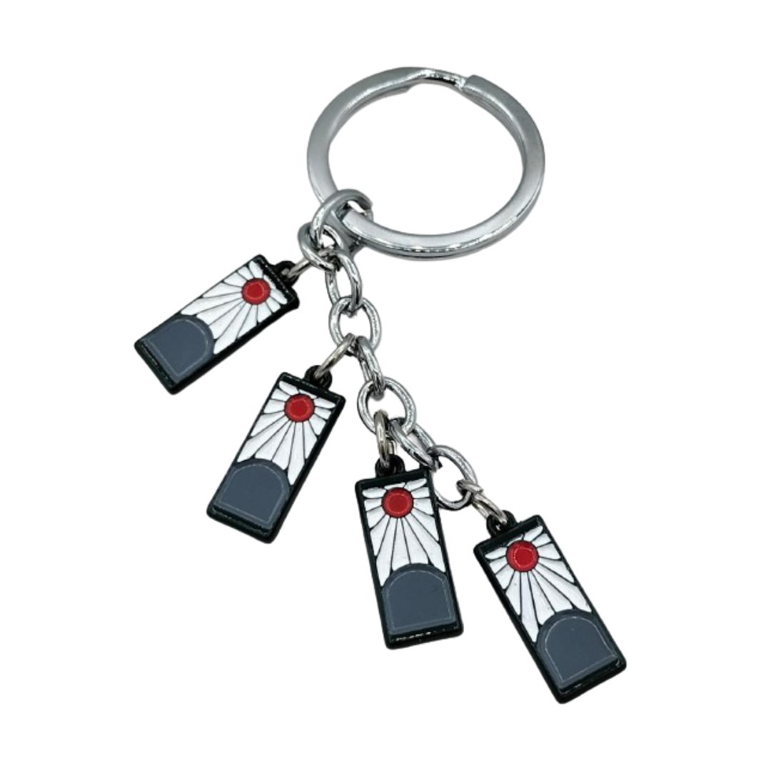 4 In 1 Small Tanjiro Earrings Keychain (Metal)