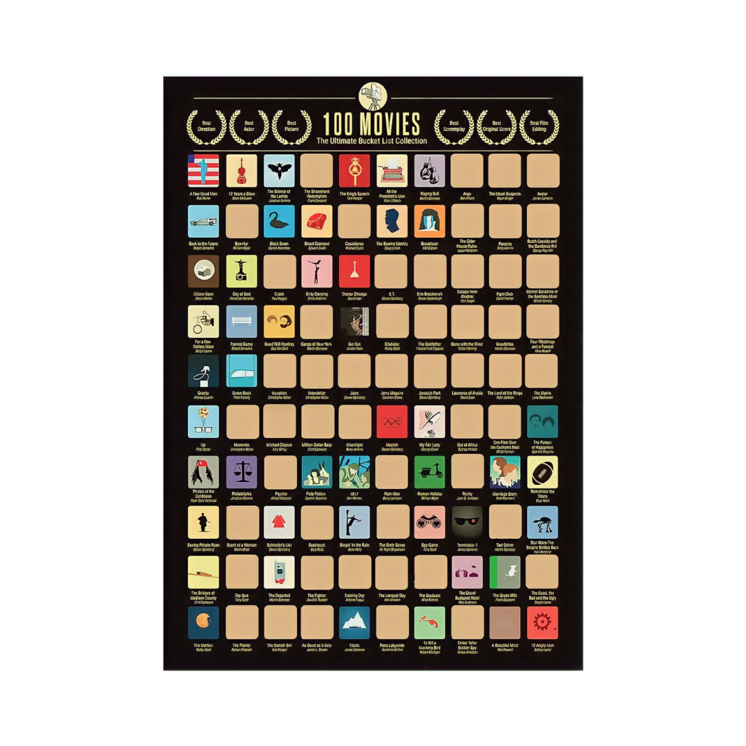 100 Movies Scratch Poster