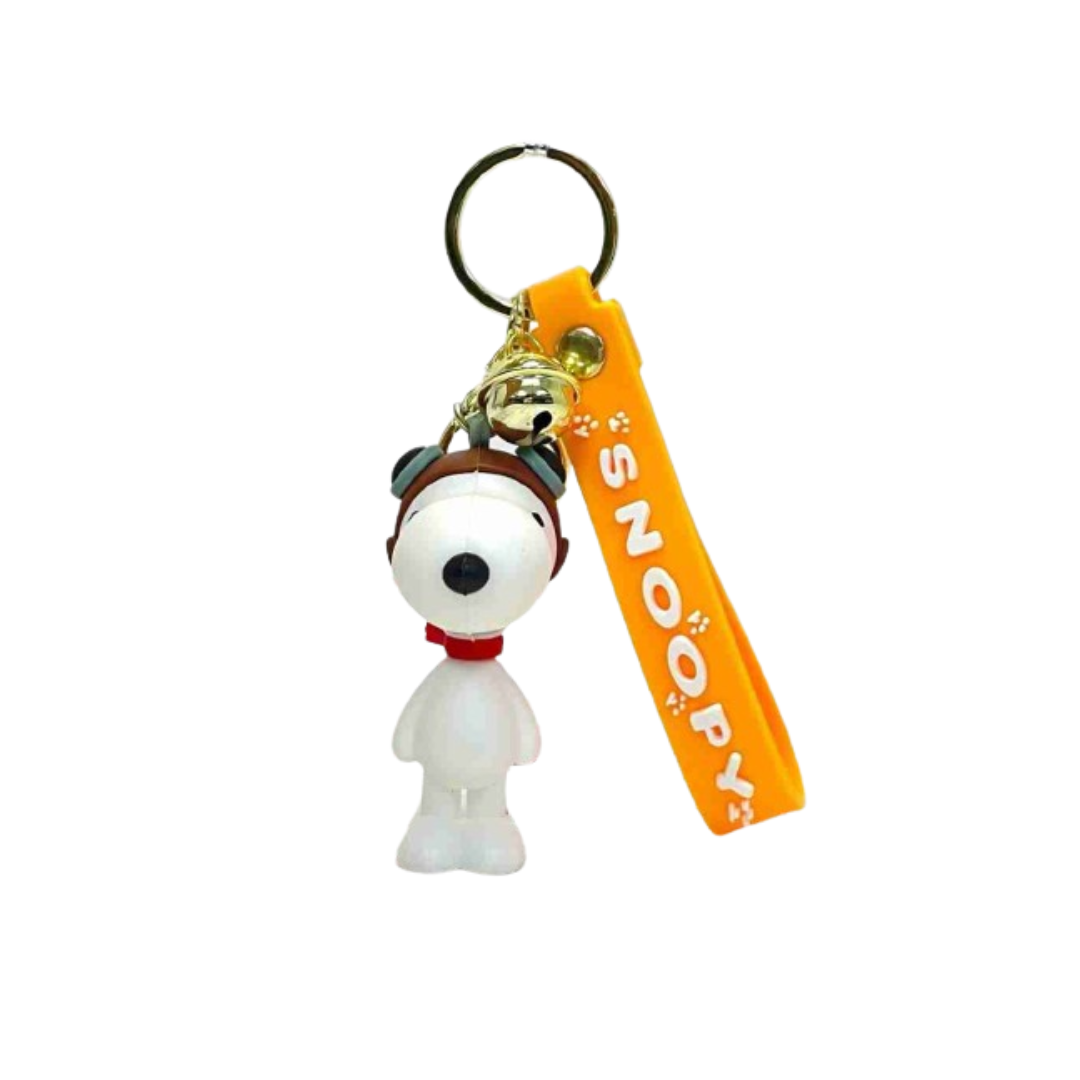 Snoopy With Pilot Helmet Keychain (Rubber)