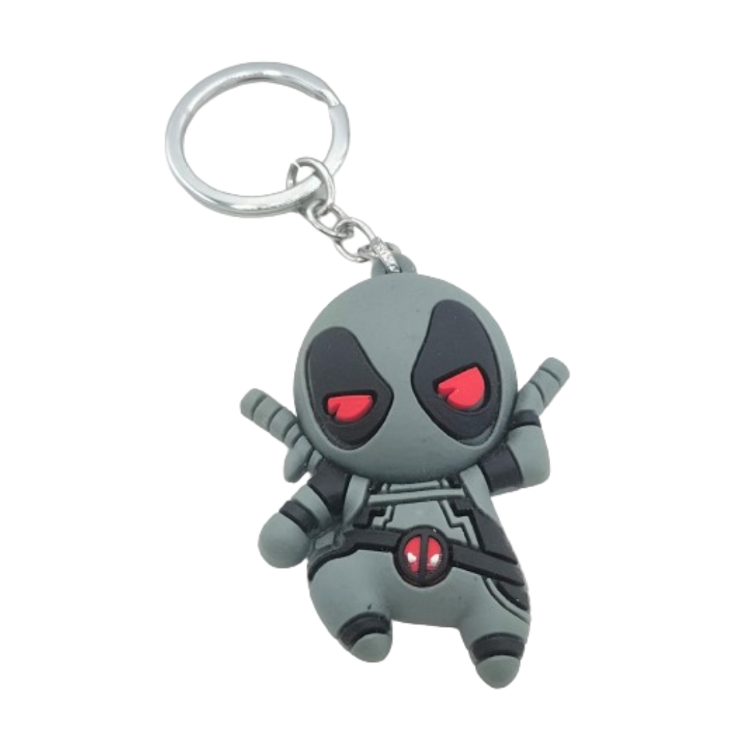 Grey Deadpool Keychain (Rubber)