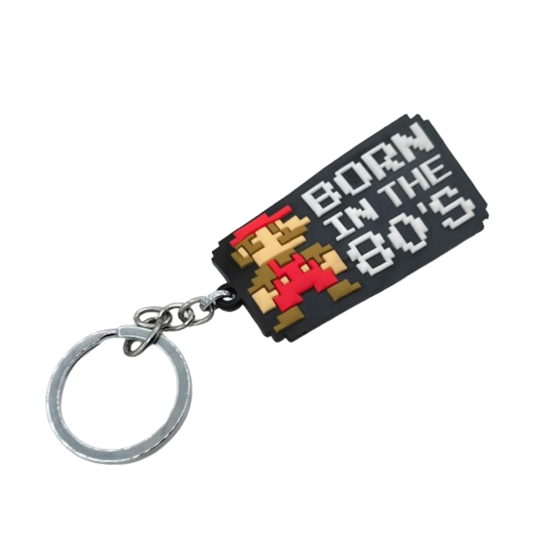 Mario Born In The 80s Keychain (Rubber)