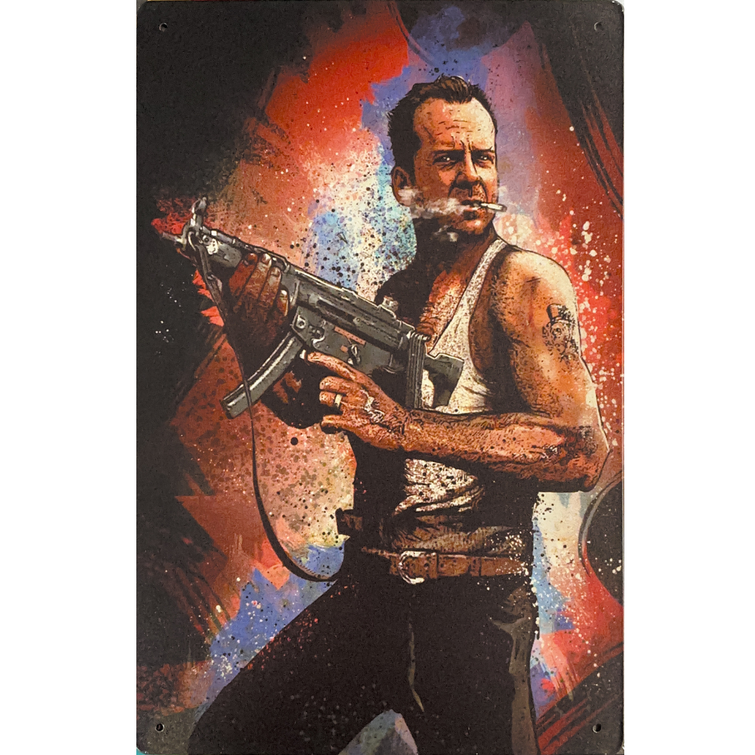 Bruce Willis as John McClane (Die Hard) Tin Poster (20x30cm)