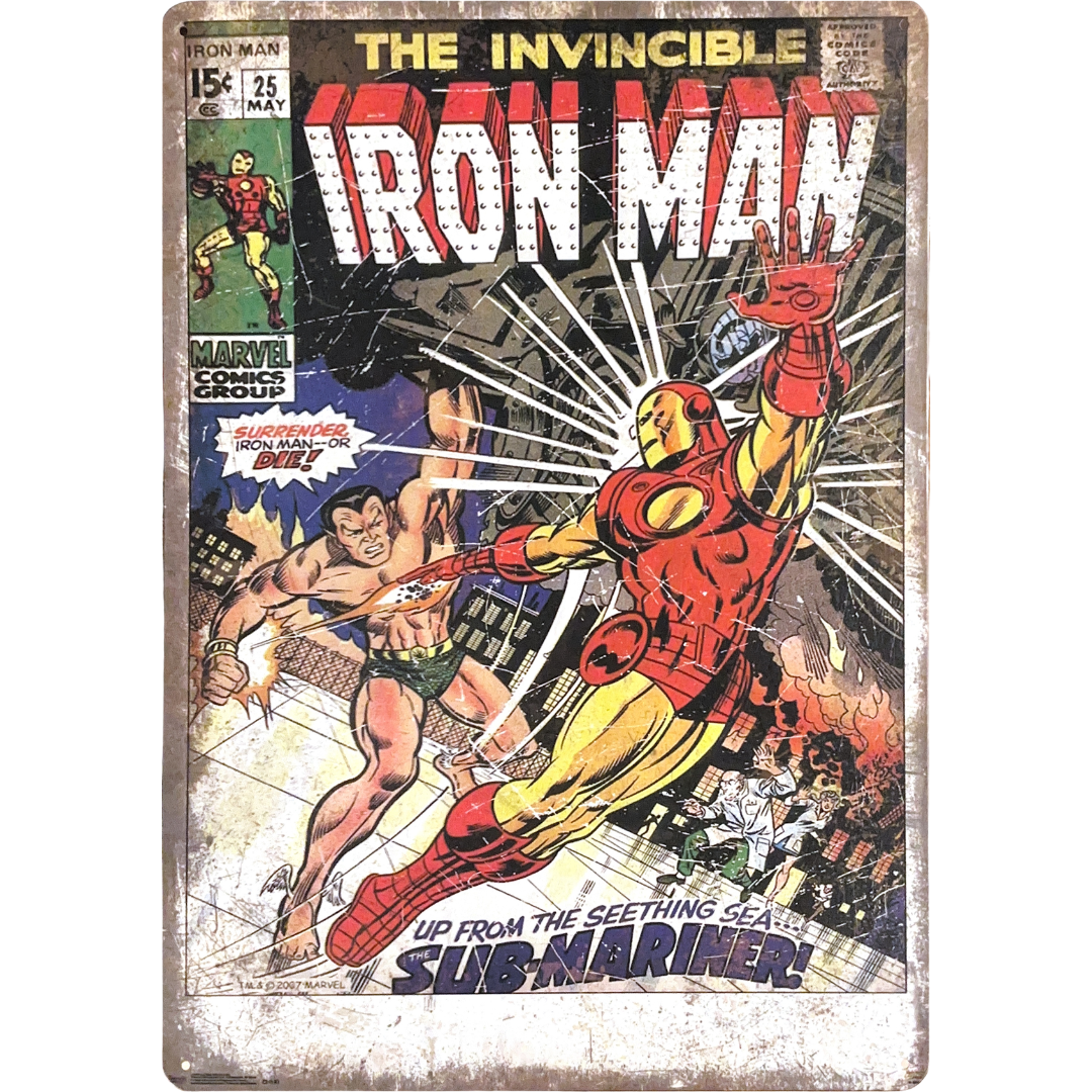 Invincible Iron Man Comic UP FROM THE SEETHING SEA Tin Poster (30x40cm)