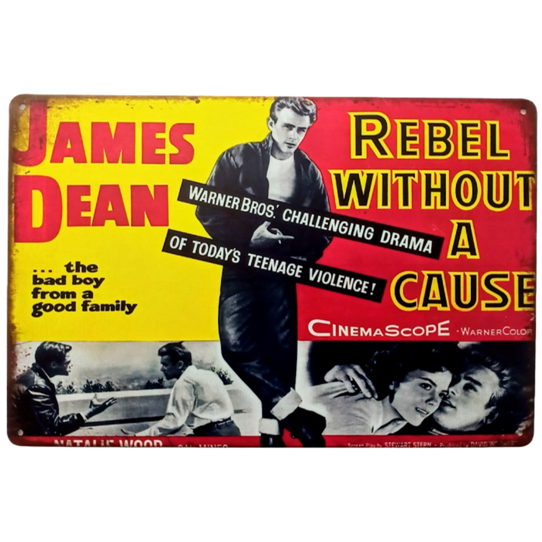 James Dean-Rebel Without a Cause Tin Metal Poster (40cm x 30cm)