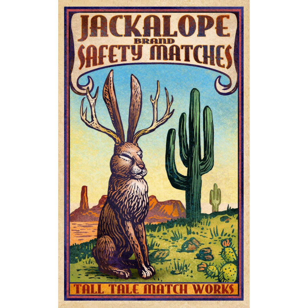 Jackalope Safety Matches Tin Poster (20cm x 30cm)