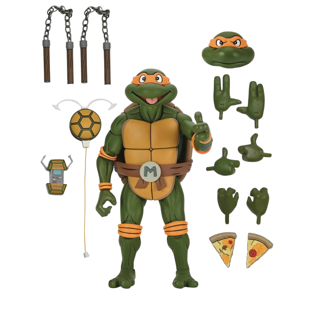 NECA (Teenage Mutant Ninja Turtles) Action Figure Michelangelo is a Party Animal VHS 18 cm