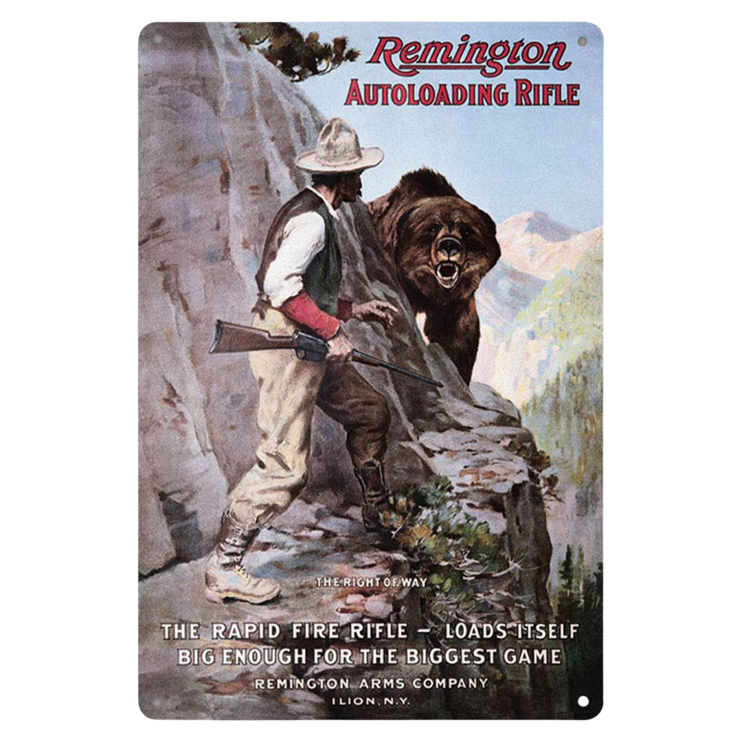 Remington Autoloading Rifle Vintage Ad Tin Poster (20cm x 30cm)