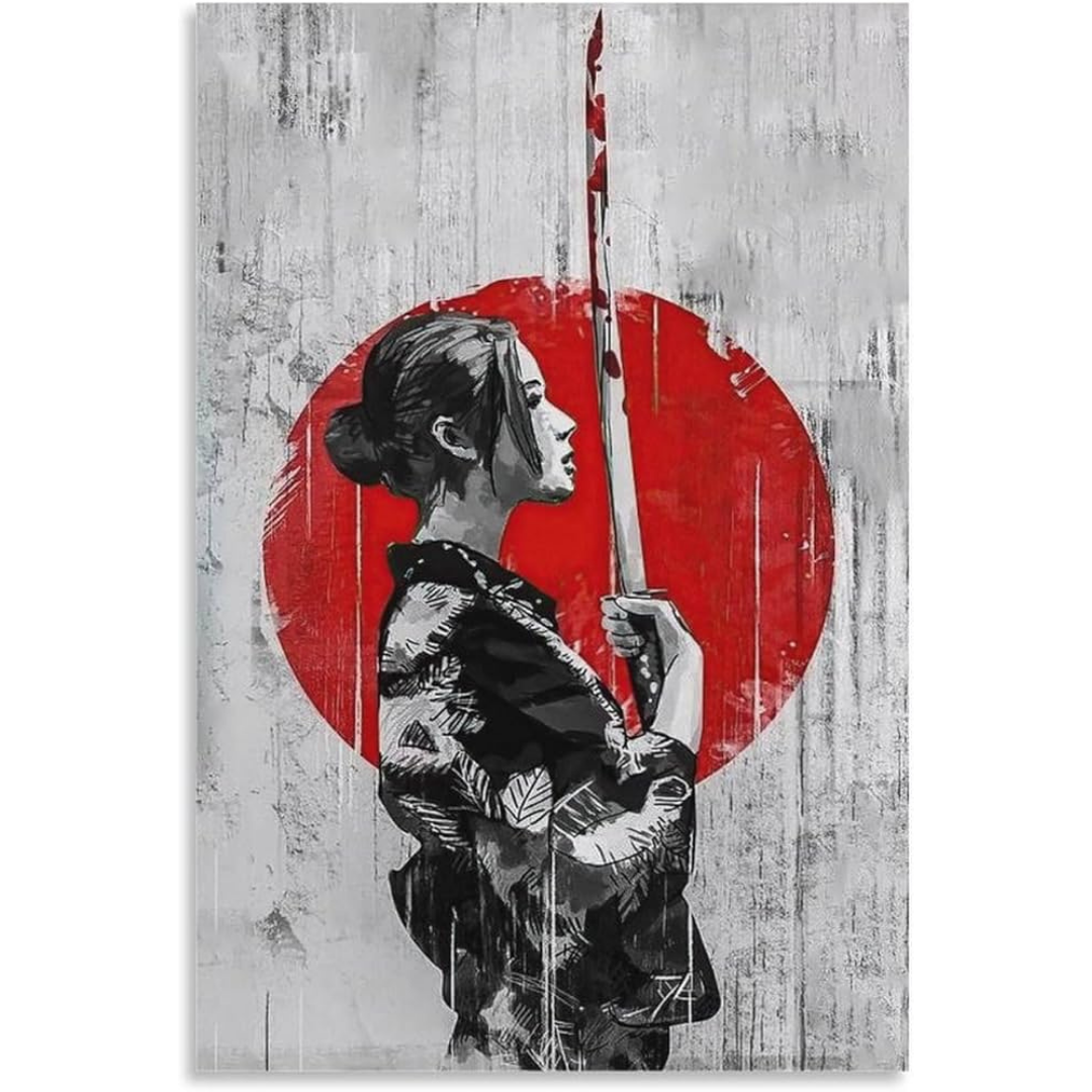 Japanese Female Samurai Tin Poster (20x30cm)