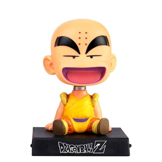 Dragon Ball Z figurine of a character with a surprised expression on a white background