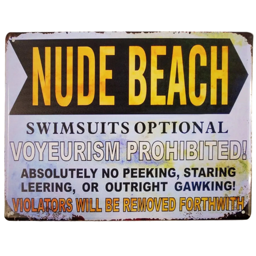 Nude Beach Tin Poster (20x30cm)