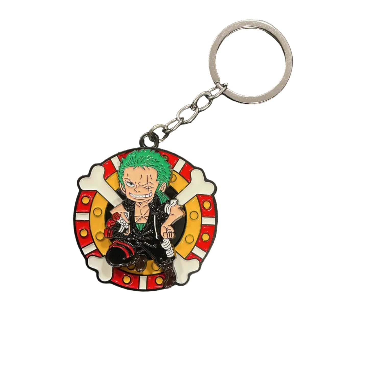 Post Time Skip Zoro Rotating One Piece Metal Keychain