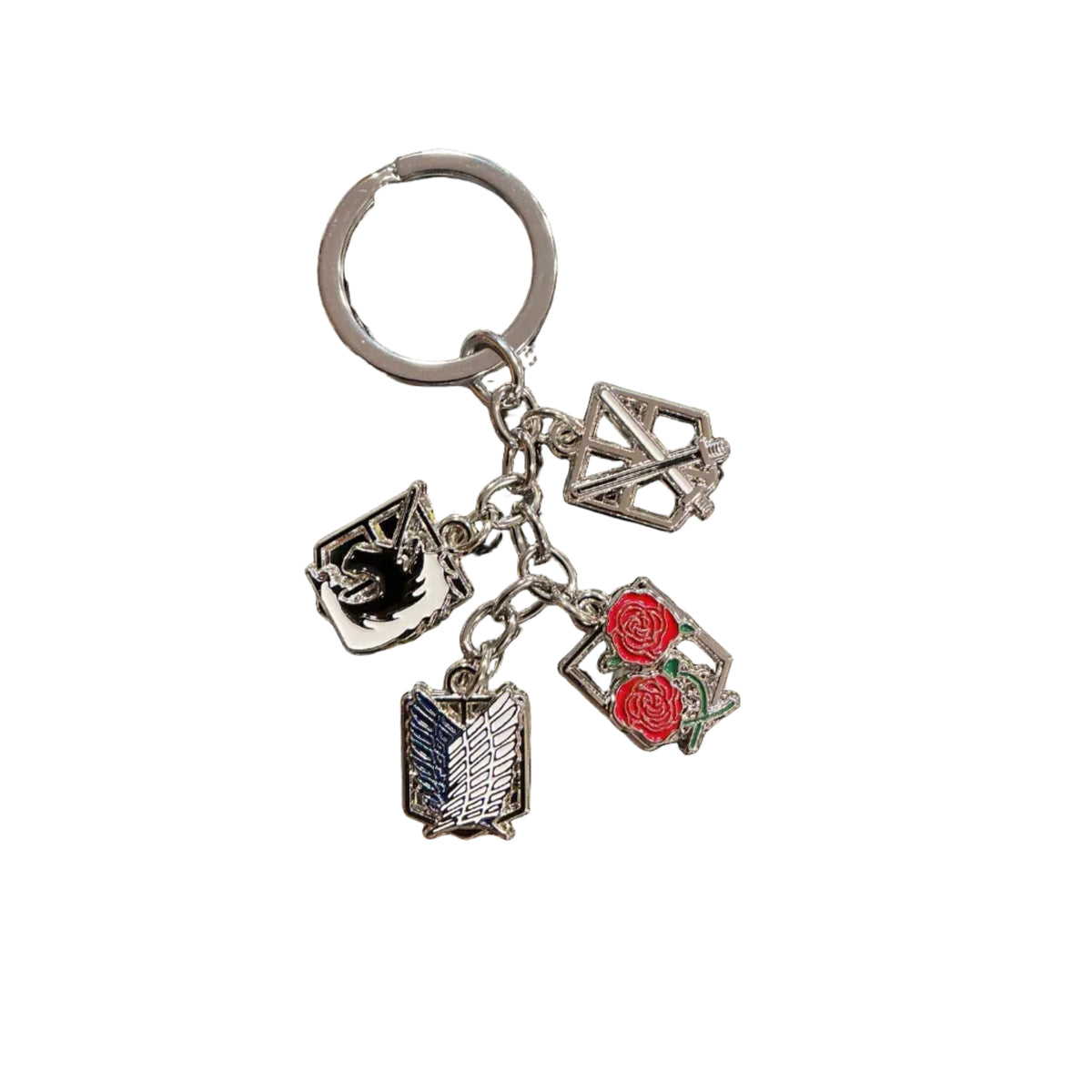 Attack on Titan 4 Walls Keychain (Metal)