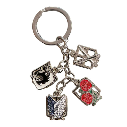 Attack on Titan 4 Walls Keychain (Metal)