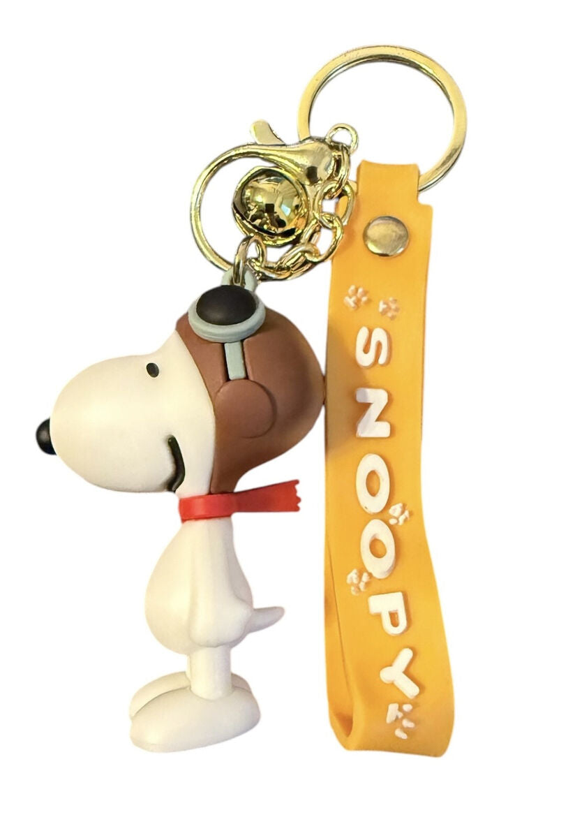 Snoopy With Pilot Helmet Keychain (Rubber)