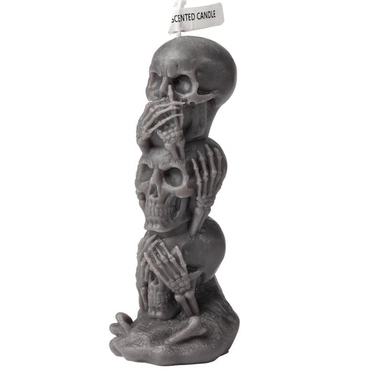 "See No Evil, Hear No Evil, Speak No Evil" Skull Candle
