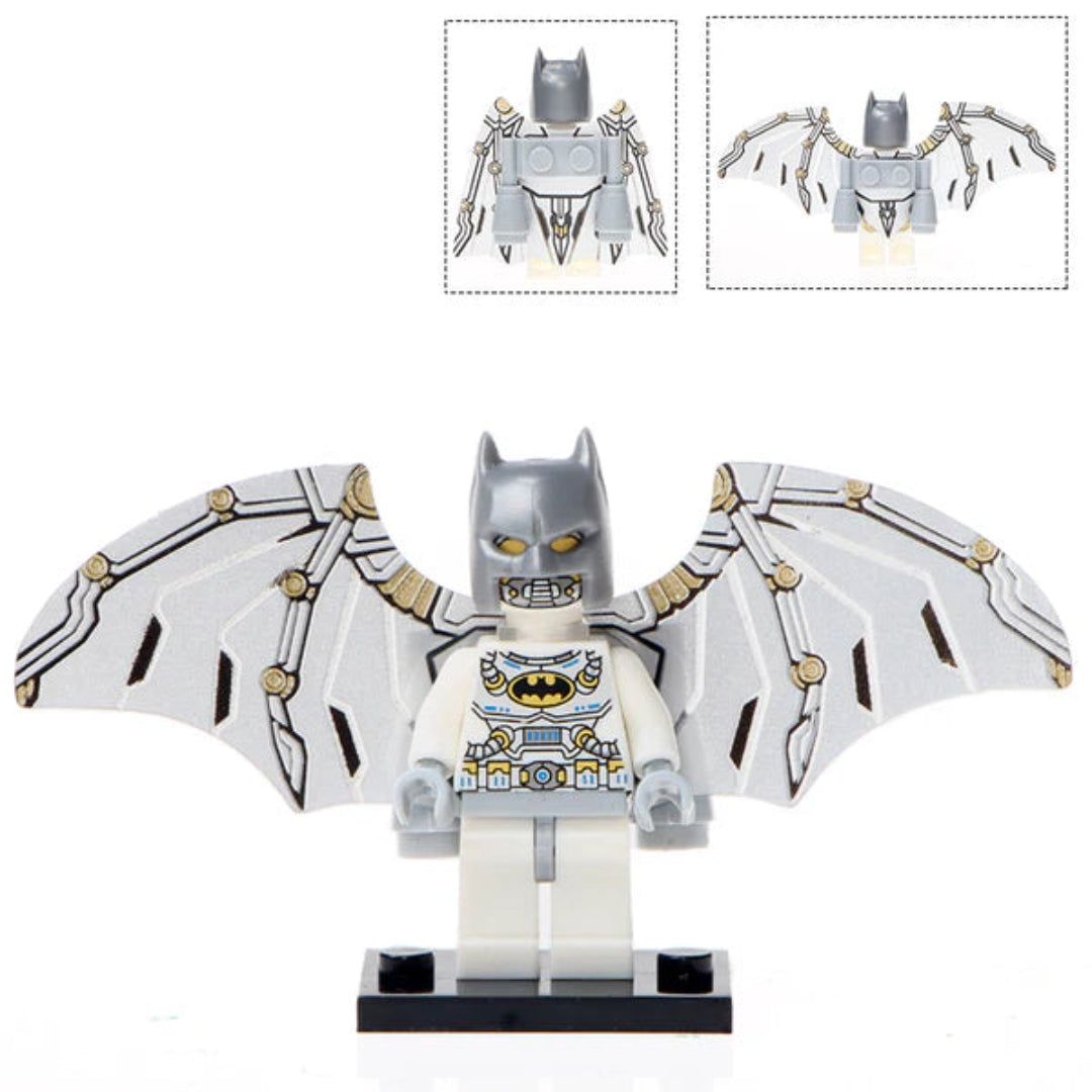 Batman figure with bat wings on a white background
