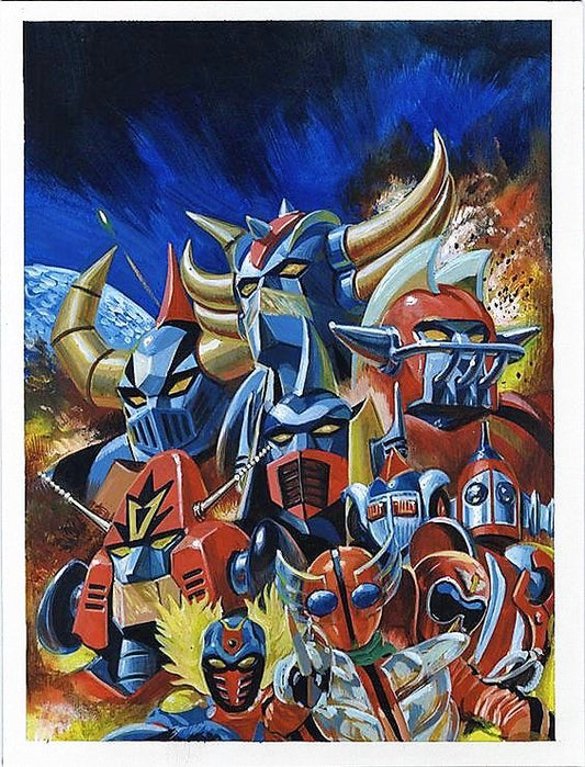 Japanese Super Robots and Tokusatsu Heroes Tin Poster (30x20cm)