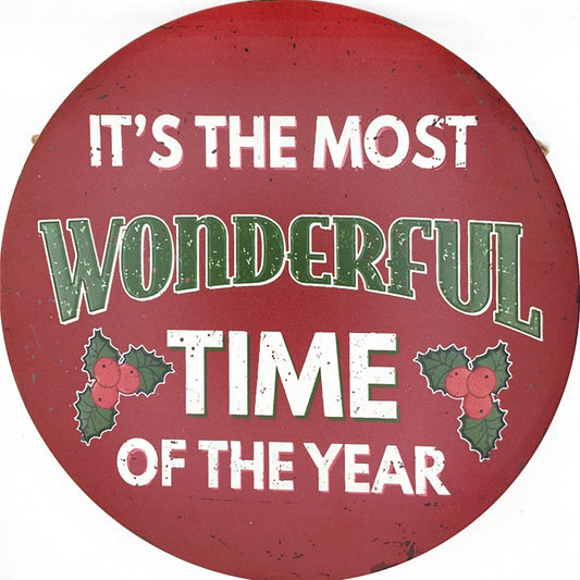 Most Wonderful Time Round Tin Poster