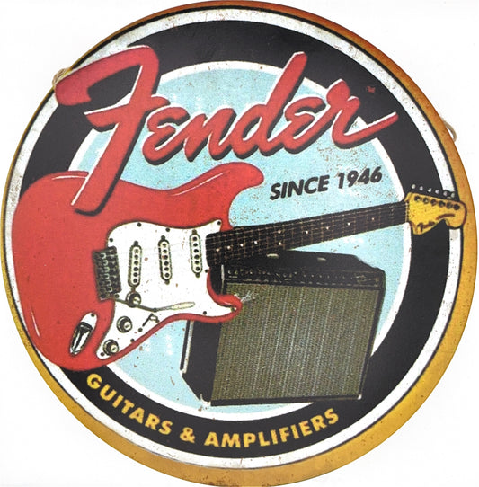 Fender Round Tin Poster