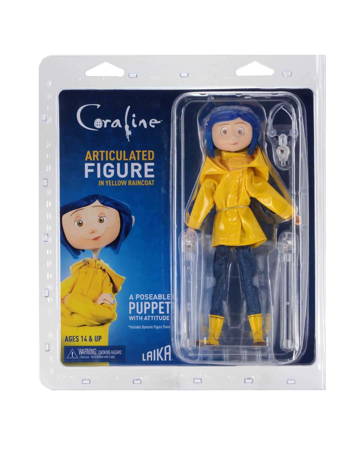 NECA Coraline in Raincoat Bendy Doll, a 7-inch Possible Figure