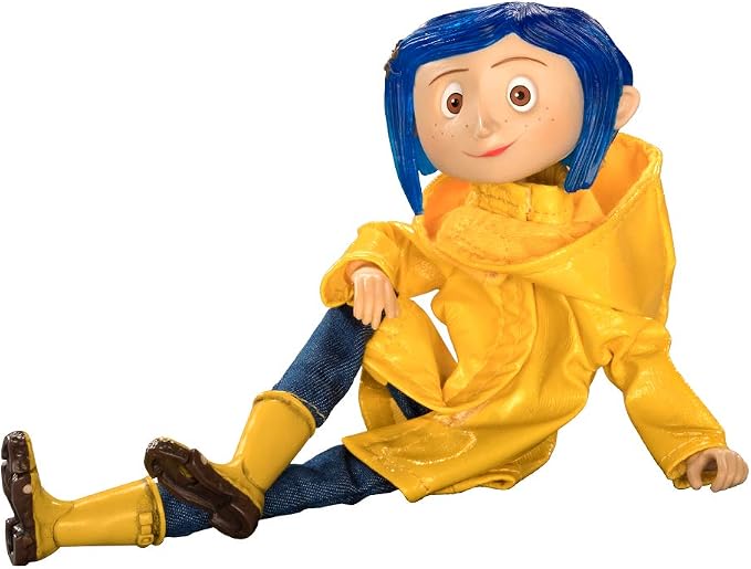 NECA Coraline in Raincoat Bendy Doll, a 7-inch Possible Figure