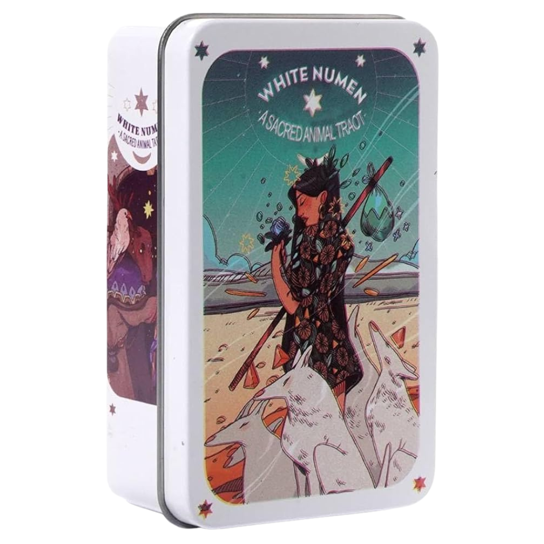 White Numen Asacred Animal Tarot Cards (Metal Box)