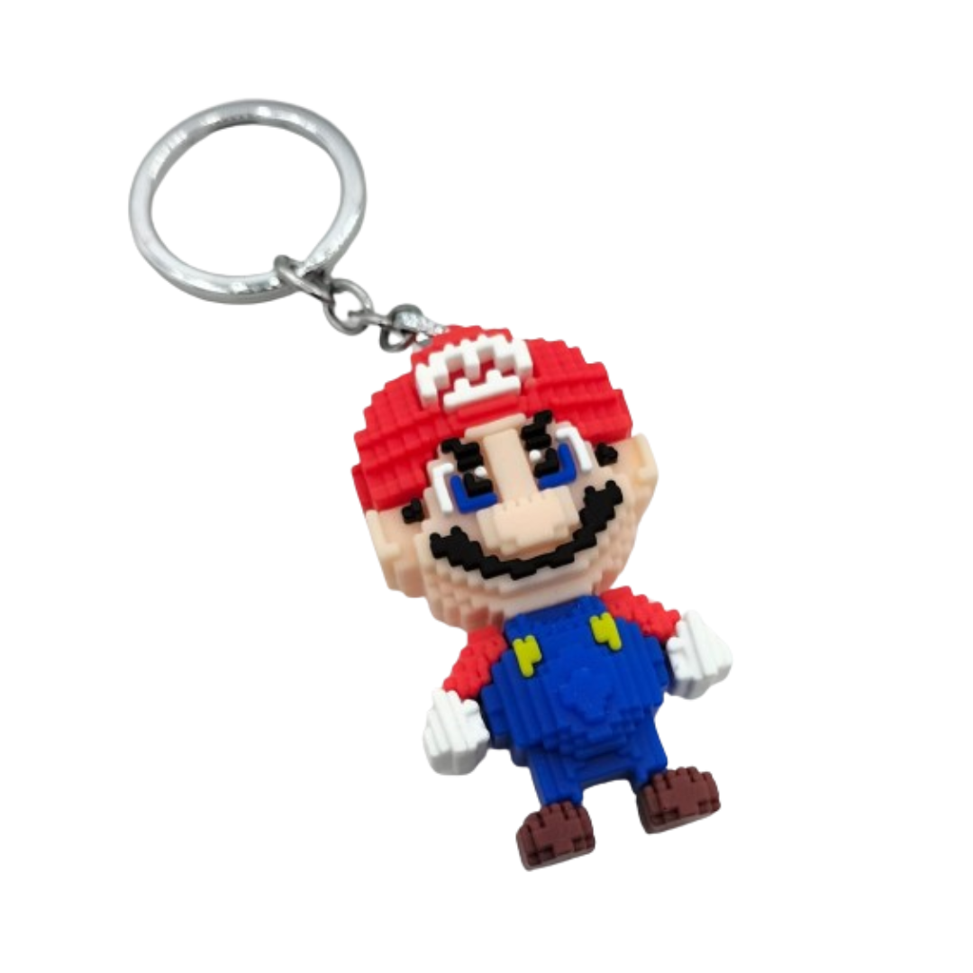 Pixelated Mario Keychain (Rubber)