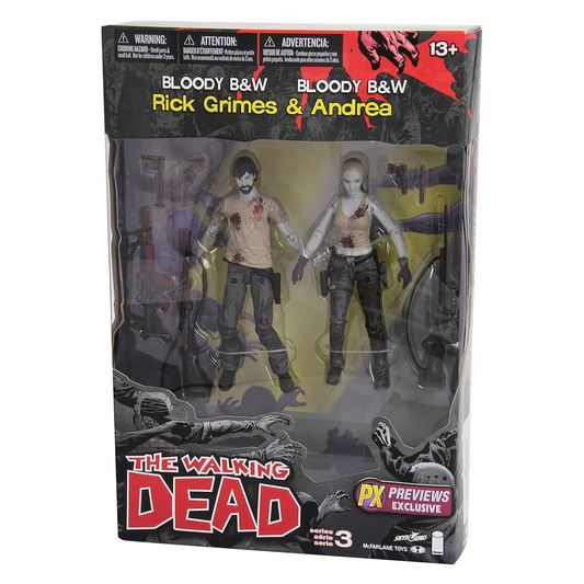 McFarlane Toys (The Walking Dead) Bloody Rick Grimes & Andrea (B&W)