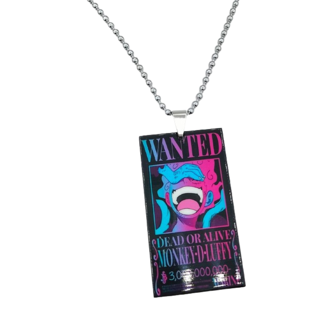 Wanted Luffy Poster Necklace