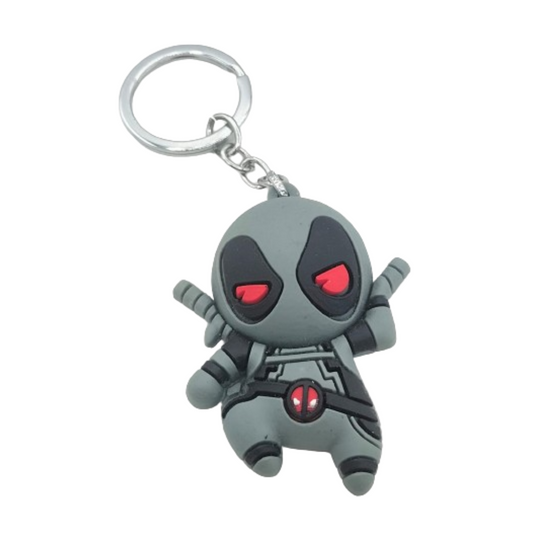 Grey Deadpool Keychain (Rubber)