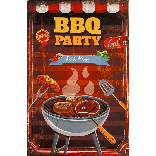 BBQ Tin Poster (20cm x 30cm)