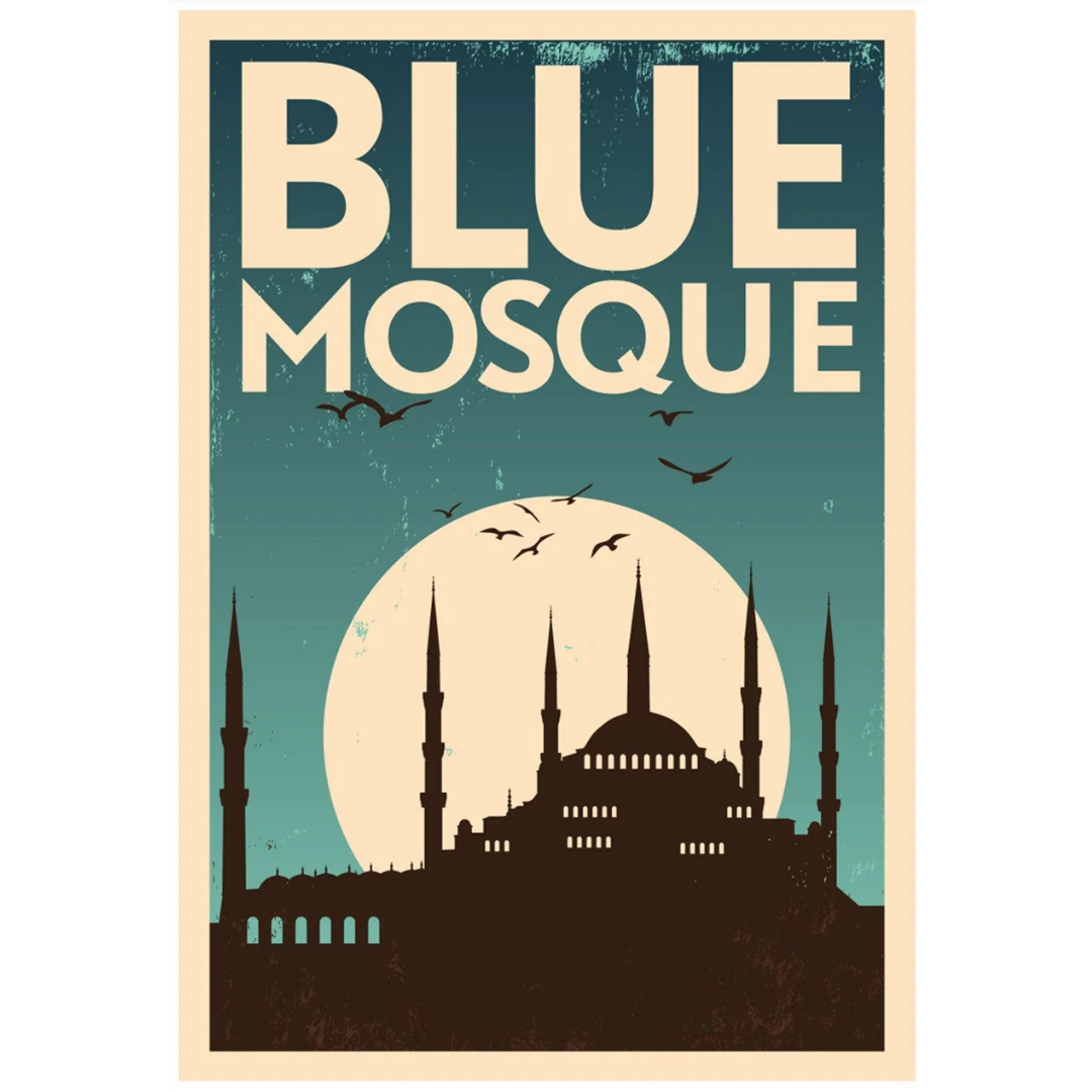 Blue Mosque Tin Poster (20cm x 30cm)
