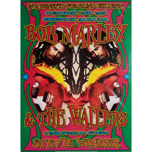 Bob Marley and the Wailers with Stevie Wonder Tin Poster (40cm x 30cm)