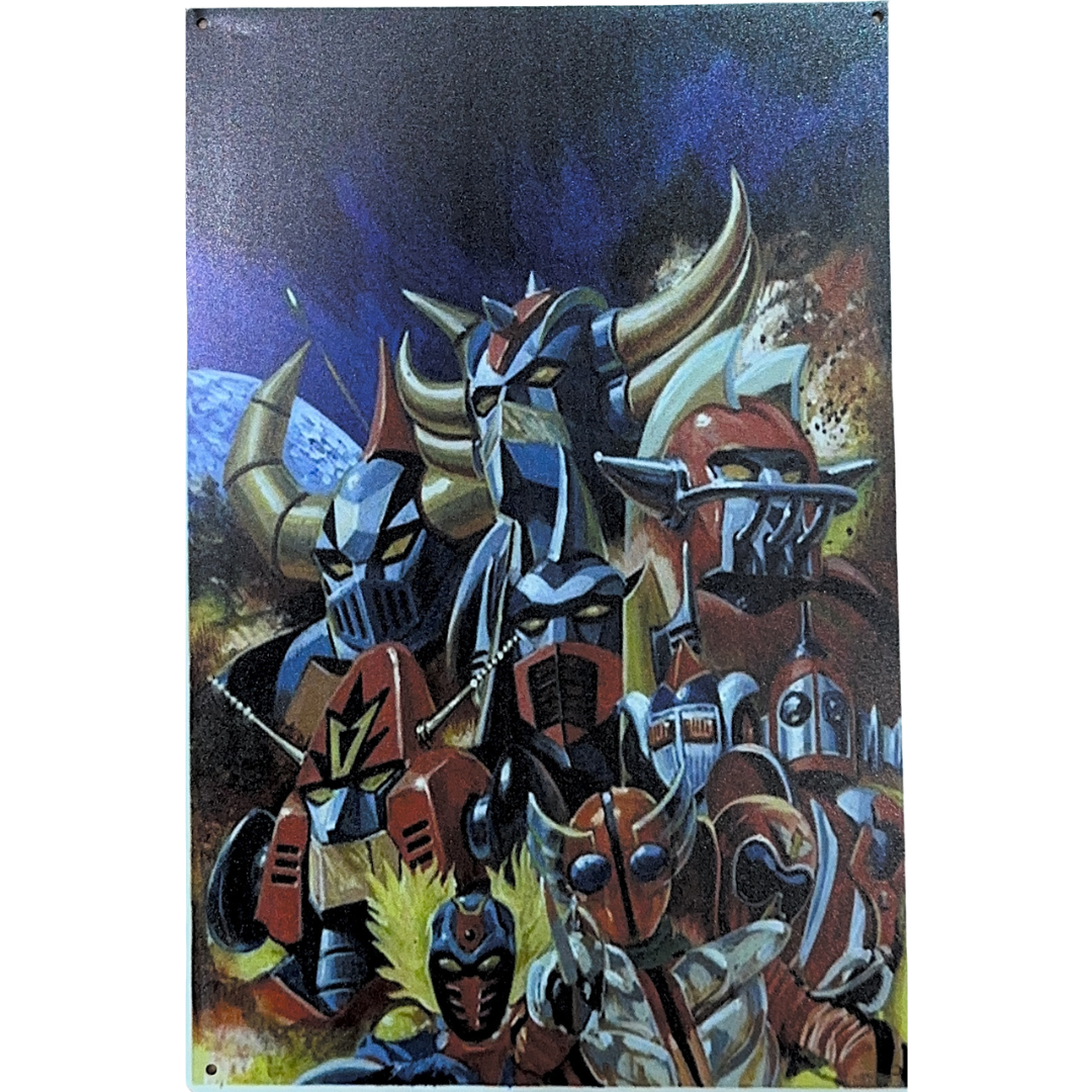 Japanese Super Robots and Tokusatsu Heroes Tin Poster (30x20cm)