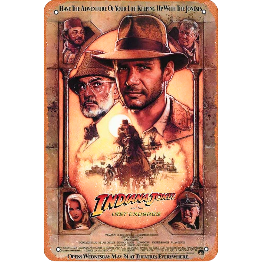Indiana Jones and the Last Crusade Tin Metal Poster (20cm x 30cm)