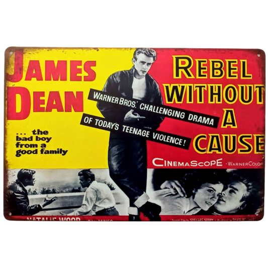 James Dean-Rebel Without a Cause Tin Metal Poster (40cm x 30cm)