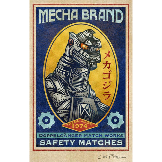 Mecha Brand Mechagodzilla Safety Matches Tin Poster (20x30cm)