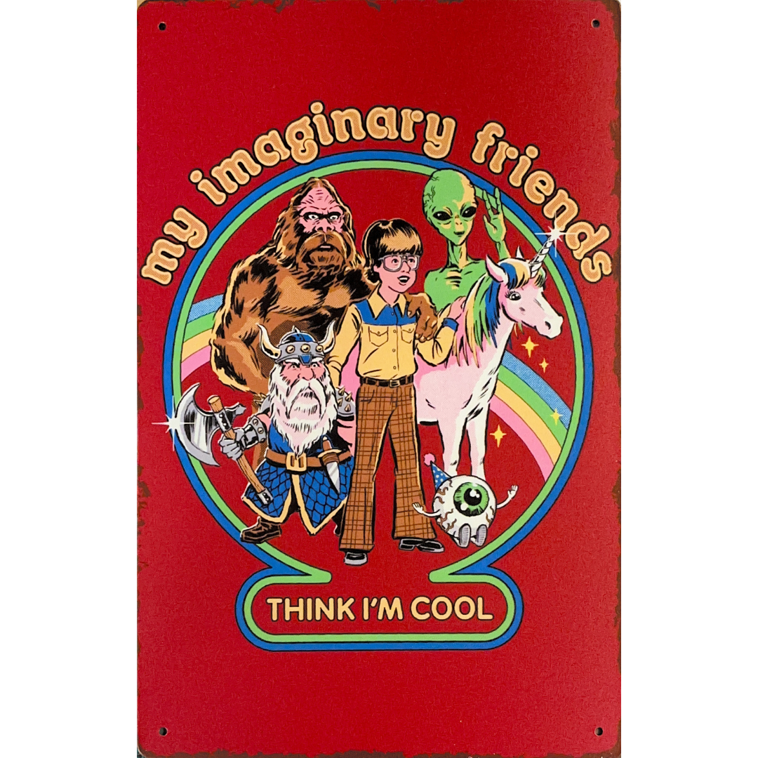 Steven Rhodes My Imaginary Friends Art Tin Poster (20cm x 30cm)