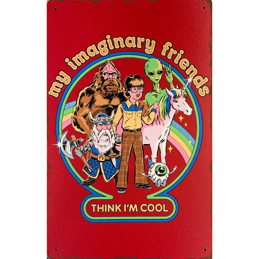 Steven Rhodes My Imaginary Friends Art Tin Poster (20cm x 30cm)