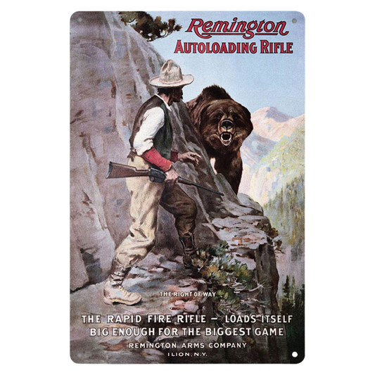 Remington Autoloading Rifle Vintage Ad Tin Poster (20cm x 30cm)