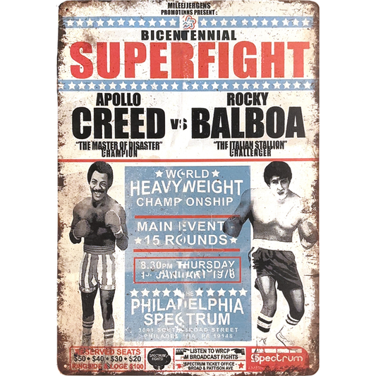 Bicentennial Superfight Original Rocky Film Tin Poster (30x40cm)