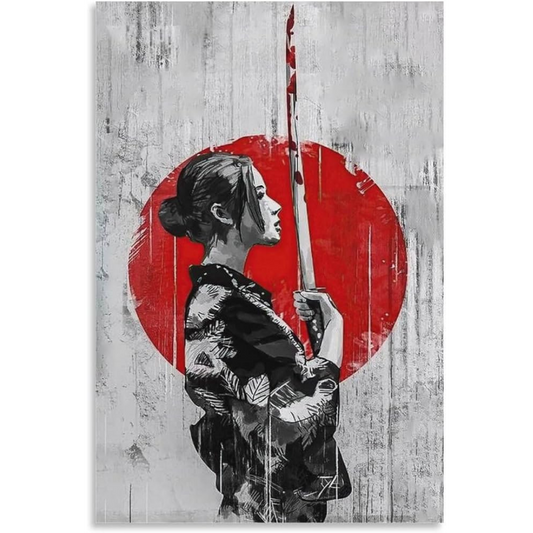 Japanese Female Samurai Tin Poster (20x30cm)