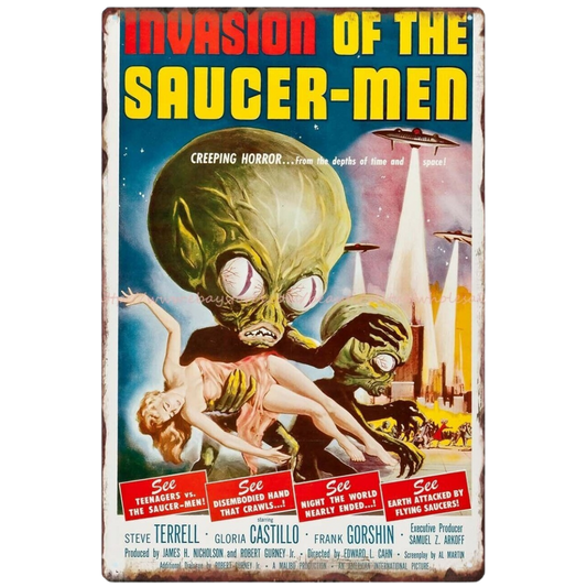 Invasion of the Saucer-Men 1057 Vintage Movie Tin Poster (30x40cm)